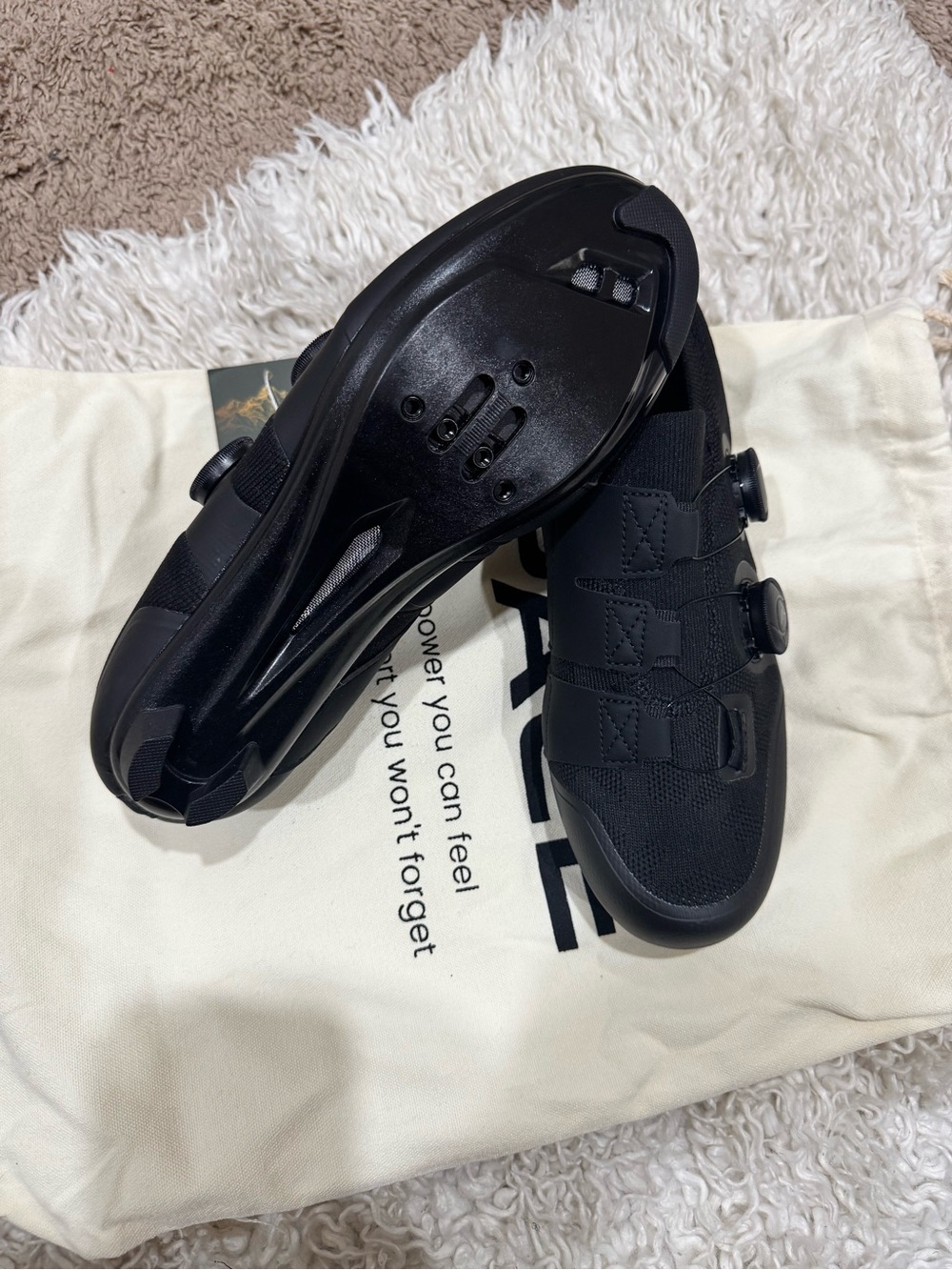 Women's Black Cycling Sneakers with Dual Dial Closure